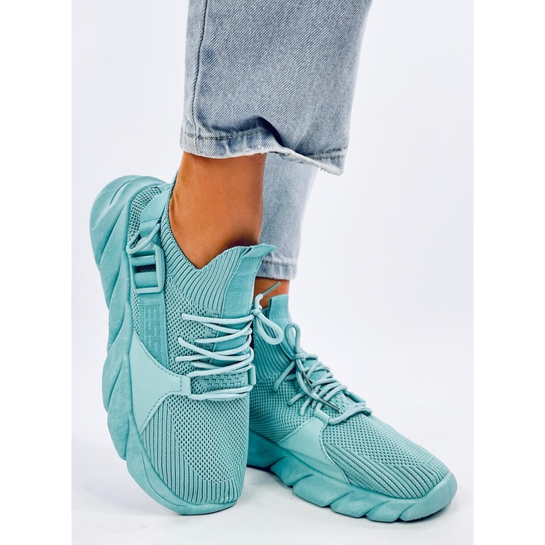 Scarpe da ginnastica a calzino Wades color ciano blu 1