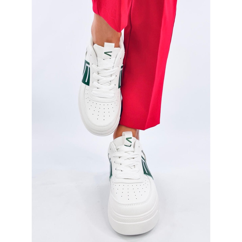 Sneakers con plateau Sterry Bianco Verde 1