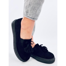 Mocassini Krauss neri con nappine nero 2