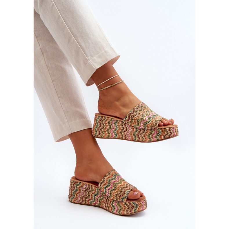 Infradito con zeppa da donna Beige Vanarila 1
