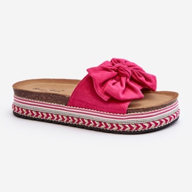 Infradito Da Donna Su Piattaforma Con Fiocco Evatria Fucsia rosa 1