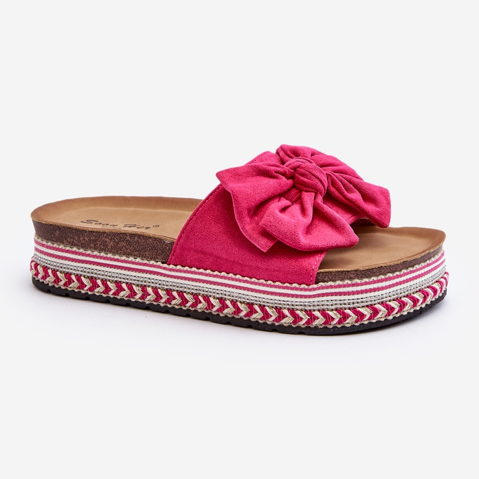 Infradito Da Donna Su Piattaforma Con Fiocco Evatria Fucsia rosa 1