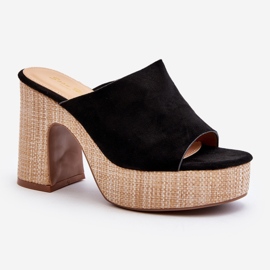 Pantofole da donna con tacco alto, Nero, Siobhan 1