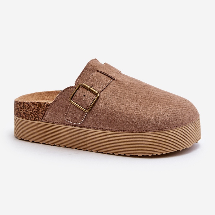 Zoccoli con plateau beige da donna Infradito Jorfia 1