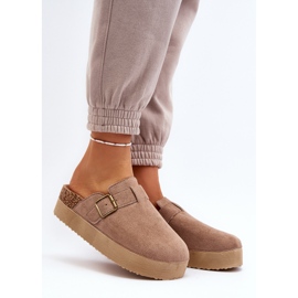 Zoccoli con plateau beige da donna Infradito Jorfia 2