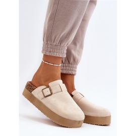 Zoccoli con plateau da donna Jorfia beige chiaro 2