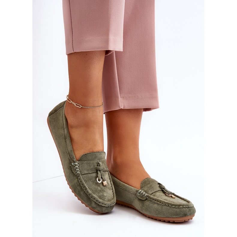 Mocassini Classici in Pelle Scamosciata da Donna Verde Ontala 1