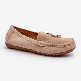 Mocassini classici in pelle scamosciata da donna Beige Ontala 2