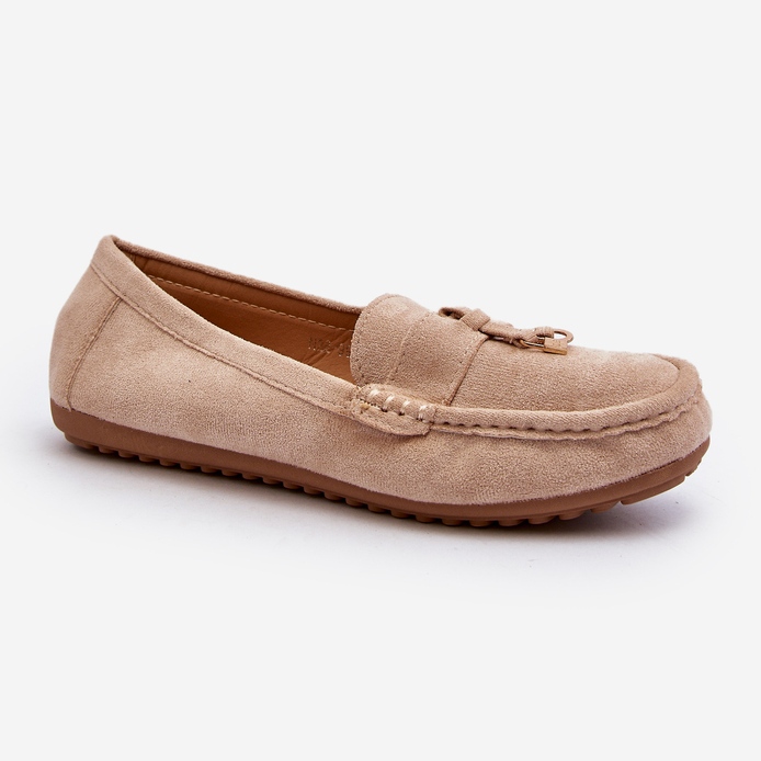Mocassini classici in pelle scamosciata da donna Beige Ontala 2