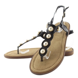 Infradito con perle grandi LL-75 Nero 2