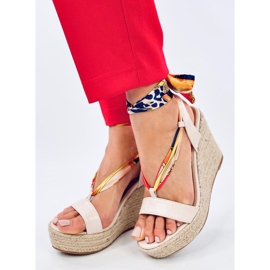 Sandali espadrillas con zeppa Birrel Beige 2