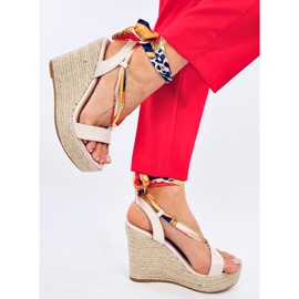 Sandali espadrillas con zeppa Birrel Beige 1