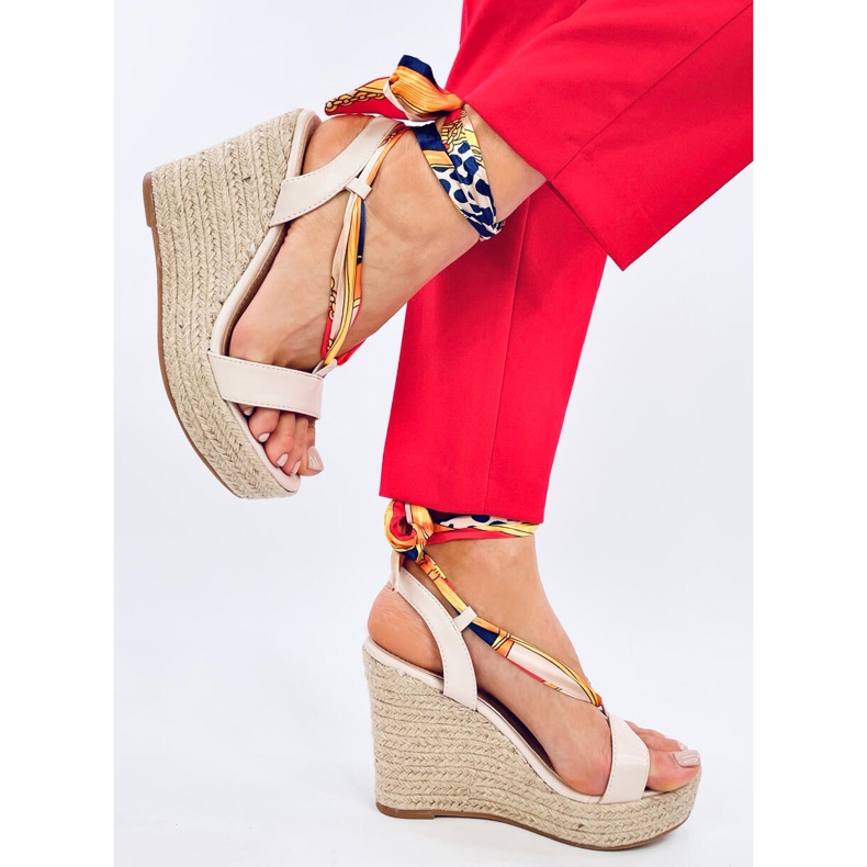 Sandali espadrillas con zeppa Birrel Beige 1