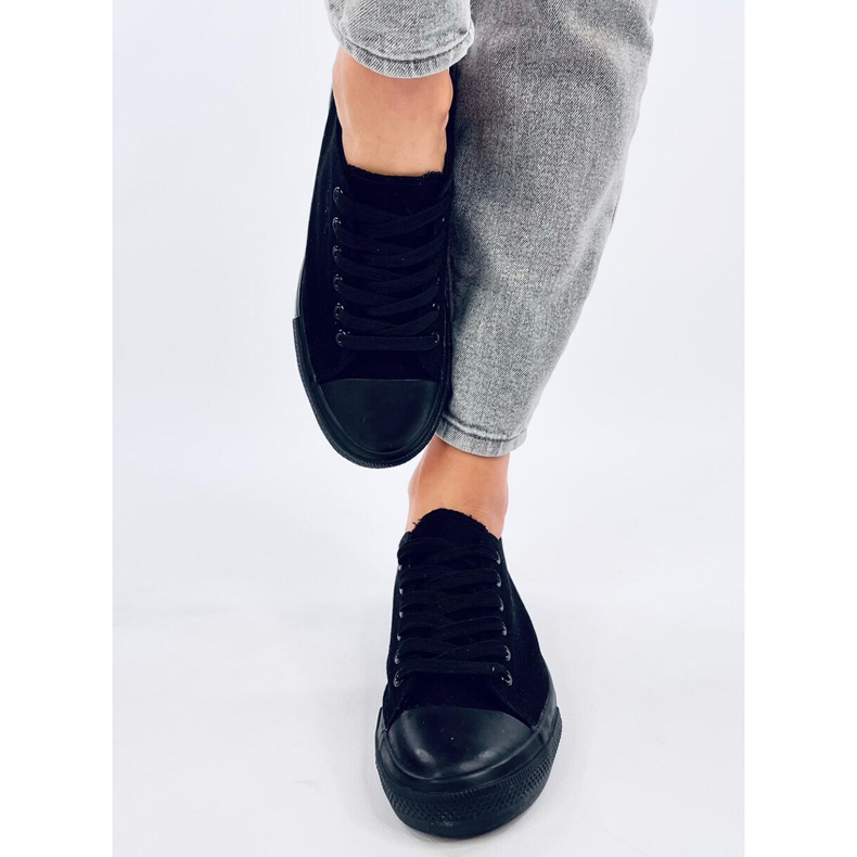 Sneakers classiche con lacci Levens Allblack (suola nera) nero 1