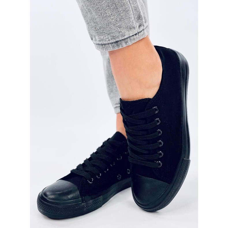 Sneakers classiche con lacci Levens Allblack (suola nera) nero 2
