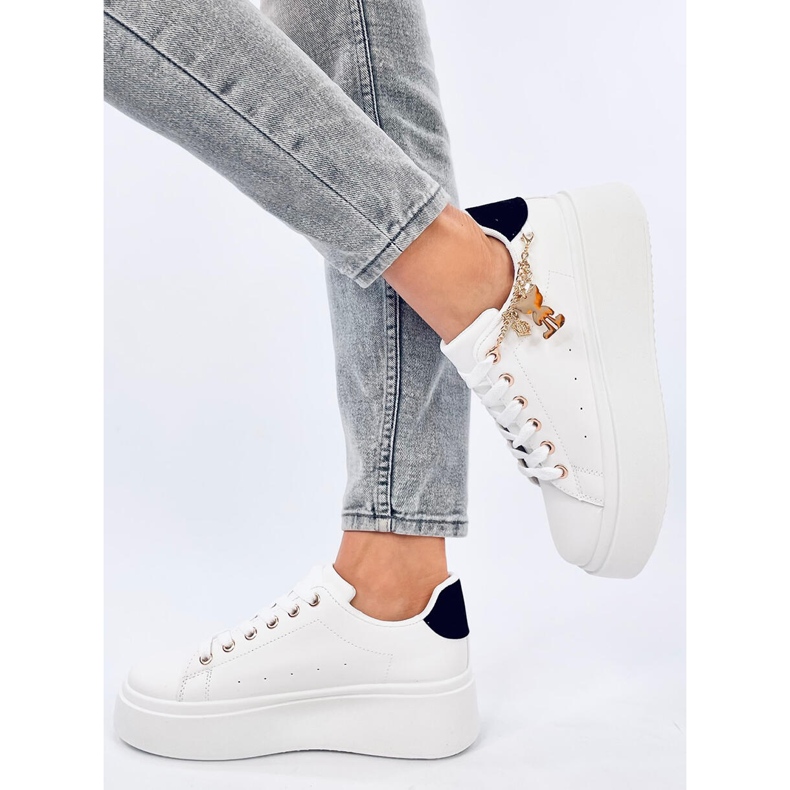 Sneakers platform con pendente Larcome BIANCO/NERO bianca 2