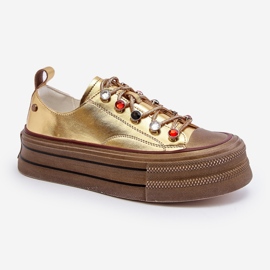 Sneakers Platform da Donna GOE NN2N4055 Oro d'oro 2