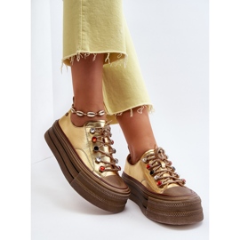 Sneakers Platform da Donna GOE NN2N4055 Oro d'oro 1