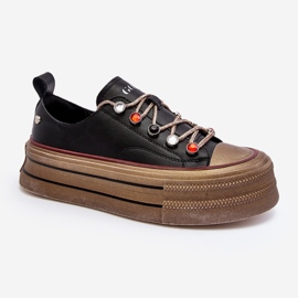 Sneakers con plateau da Donna GOE NN2N4053 Nero 2
