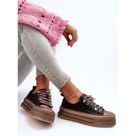 Sneakers con plateau da Donna GOE NN2N4053 Nero 1