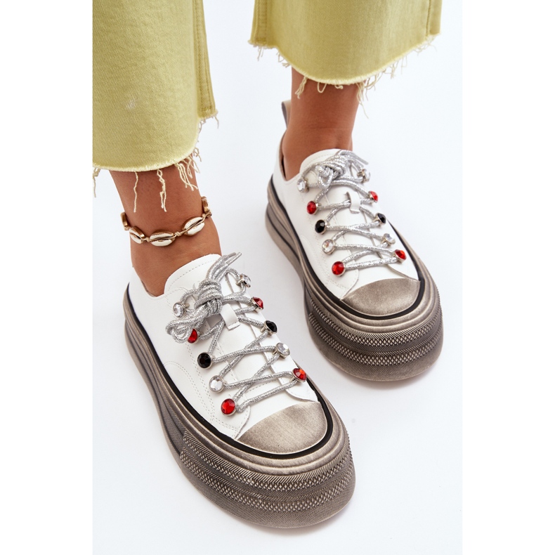 Sneakers Platform da Donna GOE NN2N4054 Bianco bianca 2