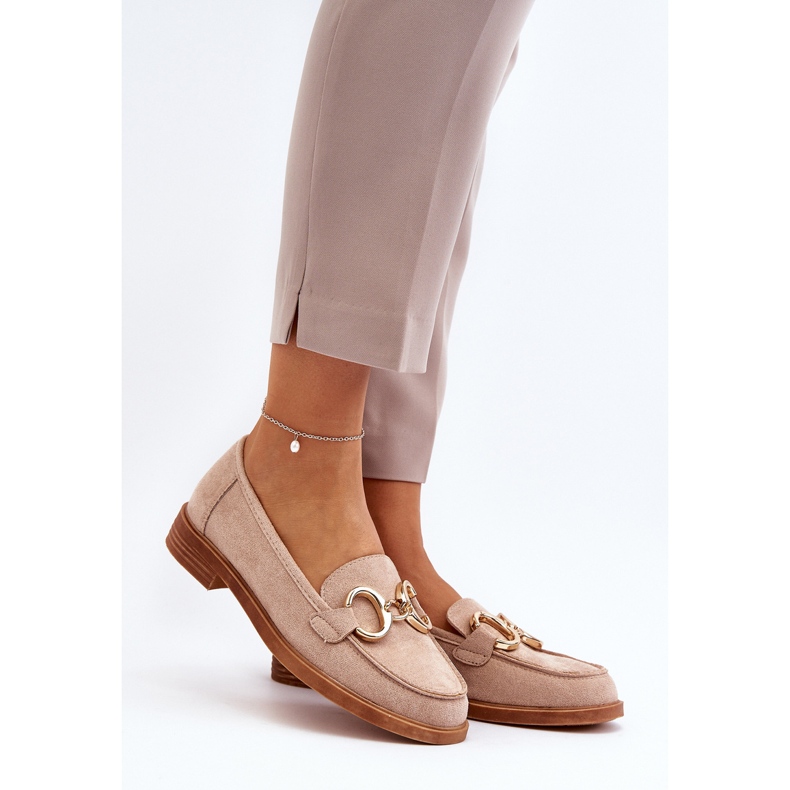 Vinceza Mocassini Da Donna In Camoscio Con Decorazione Echonesa Beige 2