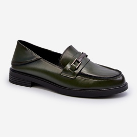 Vinceza Mocassini in pelle da donna Nurea verde scuro 1