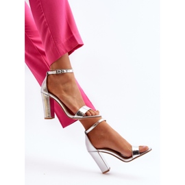 Sandali con tacco alto Thakko argento 1