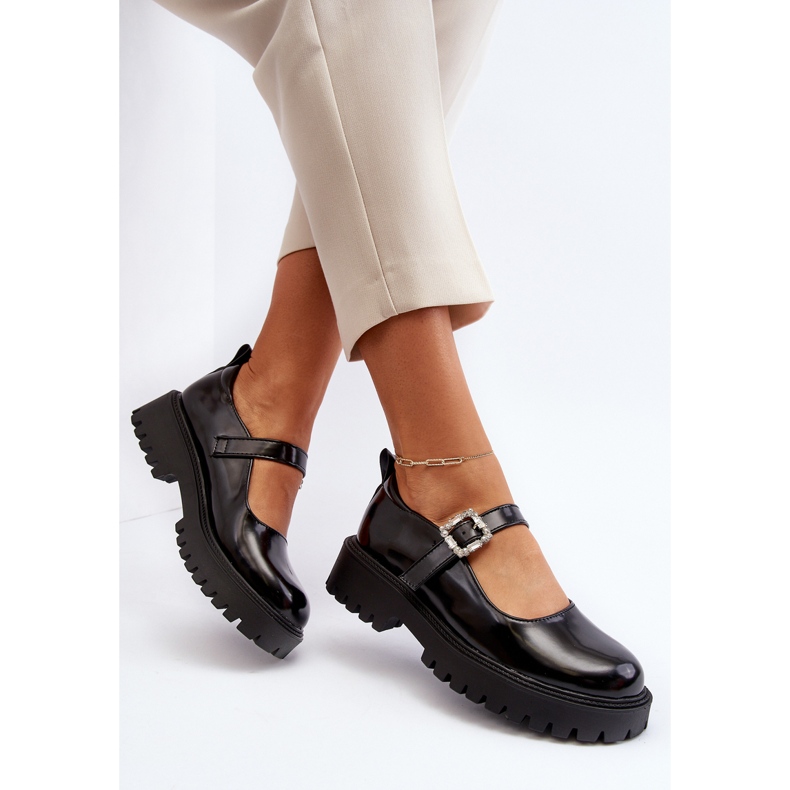 Scarpe da Donna in Vernice con Fibbia Decorativa, Lindnessa Nera nero 1