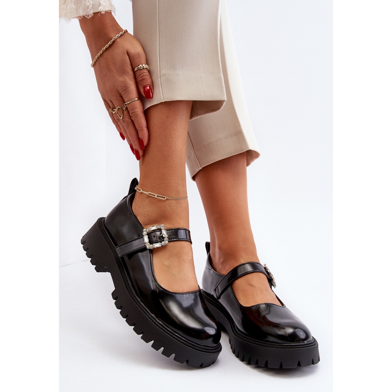 Scarpe da Donna in Vernice con Fibbia Decorativa, Lindnessa Nera nero 2