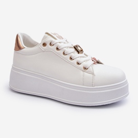 Sneakers Platform Da Donna Con Decori, Herbisa Di Colore Bianco 1