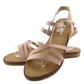 Sandali con righe delicate S55 rosa 2