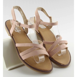 Sandali con righe delicate S55 rosa 1
