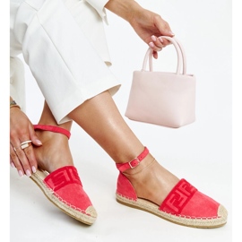 Espadrillas rosa scuro con ricamo decorativo Sonja 1