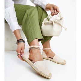 Espadrillas beige con ricamo decorativo Sonja 1