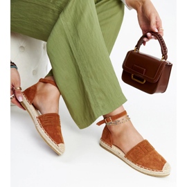 Espadrillas marroni con ricamo decorativo Sonja marrone 1