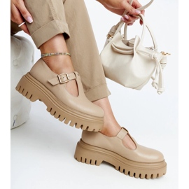 Scarpe Karino in pelle beige scuro 1