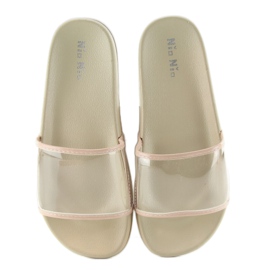 Ciabatte con striscia trasparente ts168-6 Beige 2