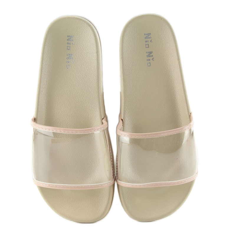 Ciabatte con striscia trasparente ts168-6 Beige 2