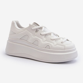 Sneakers Da Donna Con Allacciatura Spessa Bianca Vinali 2
