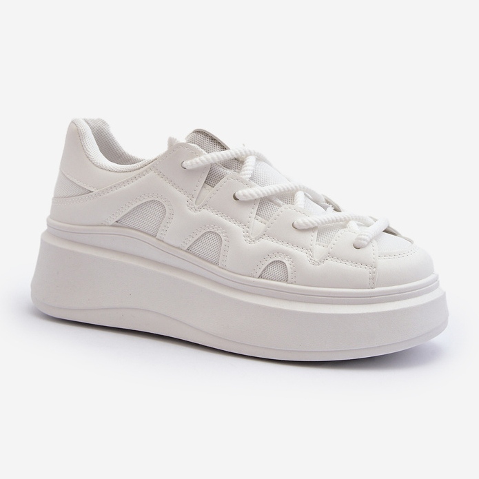 Sneakers Da Donna Con Allacciatura Spessa Bianca Vinali 2