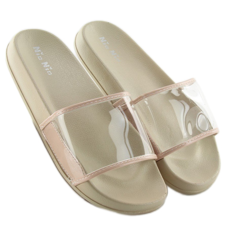 Ciabatte con striscia trasparente ts168-6 Beige 1