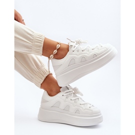 Sneakers Da Donna Con Allacciatura Spessa Bianca Vinali 1