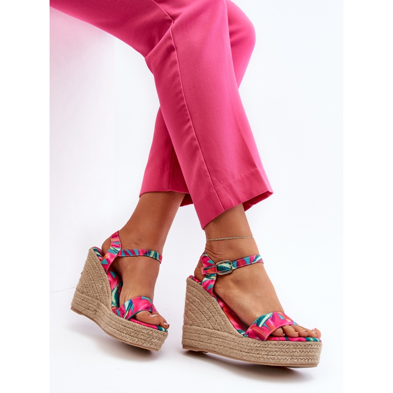Sandali con zeppa intrecciati Anihazra fucsia fantasia rosa 1
