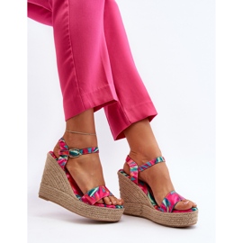 Sandali con zeppa intrecciati Anihazra fucsia fantasia rosa 2