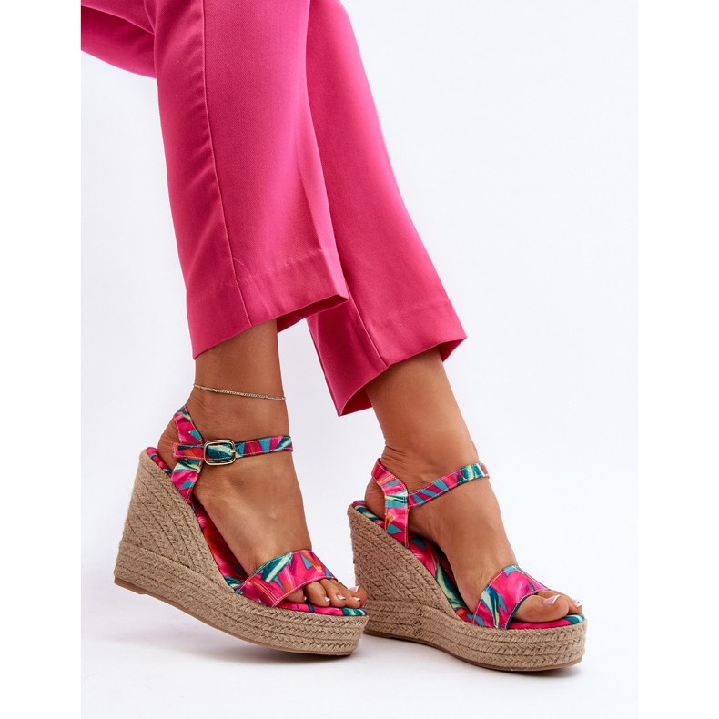 Sandali con zeppa intrecciati Anihazra fucsia fantasia rosa 2