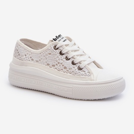 Sneakers da Donna in pizzo Lee Cooper LCW-23-44-1617 Bianco 2