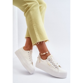 Sneakers con plateau da donna Lee Cooper LCW-24-31-2179 Bianco 1