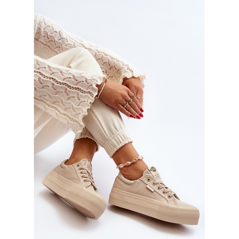 Sneakers con plateau da donna Lee Cooper LCW-24-31-2181 Beige 2