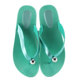 Infradito con pallina argento 9-56 verde 2